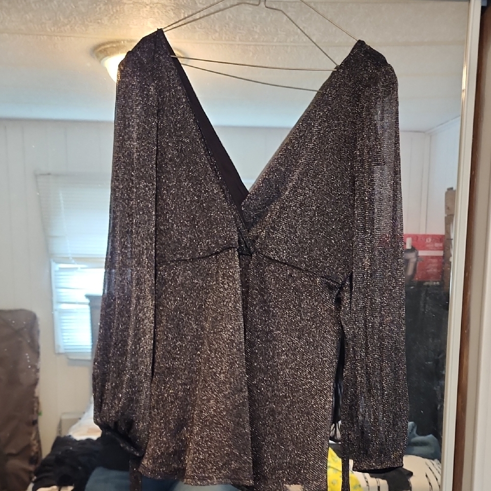 Torrid Black Sheer Blouse